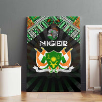 Niger Roots Canvas Wall Art African Map in Fingerprint and Tribal Colors