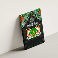 Niger Roots Canvas Wall Art African Map in Fingerprint and Tribal Colors