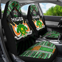 Niger Roots Car Seat Cover African Map in Fingerprint and Tribal Colors