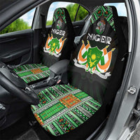 Niger Roots Car Seat Cover African Map in Fingerprint and Tribal Colors