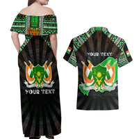 Personalized Niger Roots Couples Matching Off Shoulder Maxi Dress and Hawaiian Shirt African Map in Fingerprint and Tribal Colors