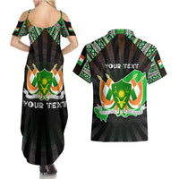 Personalized Niger Roots Couples Matching Summer Maxi Dress and Hawaiian Shirt African Map in Fingerprint and Tribal Colors