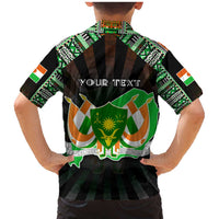 Personalized Niger Roots Family Matching Mermaid Dress and Hawaiian Shirt African Map in Fingerprint and Tribal Colors