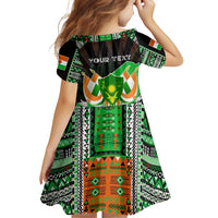 Personalized Niger Roots Family Matching Off Shoulder Short Dress and Hawaiian Shirt African Map in Fingerprint and Tribal Colors