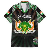 Personalized Niger Roots Family Matching Puletasi and Hawaiian Shirt African Map in Fingerprint and Tribal Colors