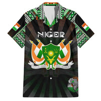 Personalized Niger Roots Family Matching Short Sleeve Bodycon Dress and Hawaiian Shirt African Map in Fingerprint and Tribal Colors