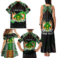 Personalized Niger Roots Family Matching Tank Maxi Dress and Hawaiian Shirt African Map in Fingerprint and Tribal Colors