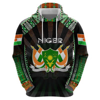 Personalized Niger Roots Hoodie African Map in Fingerprint and Tribal Colors