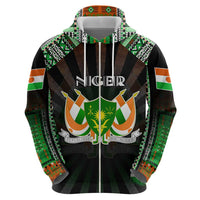 Personalized Niger Roots Hoodie African Map in Fingerprint and Tribal Colors