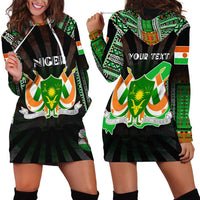 Personalized Niger Roots Hoodie Dress African Map in Fingerprint and Tribal Colors