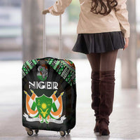 Niger Roots Luggage Cover African Map in Fingerprint and Tribal Colors