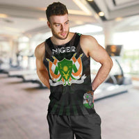 Personalized Niger Roots Men Tank Top African Map in Fingerprint and Tribal Colors