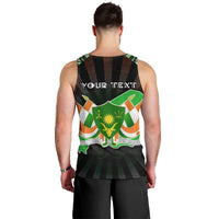 Personalized Niger Roots Men Tank Top African Map in Fingerprint and Tribal Colors