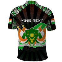 Personalized Niger Roots Polo Shirt African Map in Fingerprint and Tribal Colors