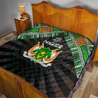 Niger Roots Quilt African Map in Fingerprint and Tribal Colors