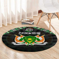 Niger Roots Round Carpet African Map in Fingerprint and Tribal Colors