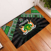 Niger Roots Rubber Doormat African Map in Fingerprint and Tribal Colors