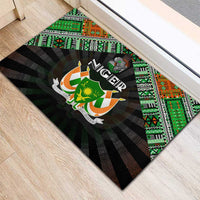 Niger Roots Rubber Doormat African Map in Fingerprint and Tribal Colors
