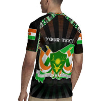 Personalized Niger Roots Rugby Jersey African Map in Fingerprint and Tribal Colors