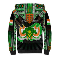 Personalized Niger Roots Sherpa Hoodie African Map in Fingerprint and Tribal Colors