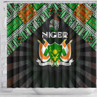Niger Roots Shower Curtain African Map in Fingerprint and Tribal Colors