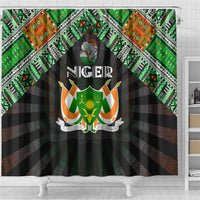 Niger Roots Shower Curtain African Map in Fingerprint and Tribal Colors