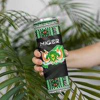 Niger Roots Skinny Tumbler African Map in Fingerprint and Tribal Colors