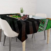 Niger Roots Tablecloth African Map in Fingerprint and Tribal Colors