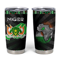 Niger Roots Tumbler Cup African Map in Fingerprint and Tribal Colors