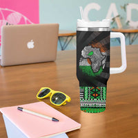 Niger Roots Tumbler With Handle African Map in Fingerprint and Tribal Colors
