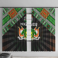 Niger Roots Window Curtain African Map in Fingerprint and Tribal Colors