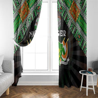 Niger Roots Window Curtain African Map in Fingerprint and Tribal Colors