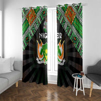 Niger Roots Window Curtain African Map in Fingerprint and Tribal Colors