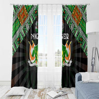 Niger Roots Window Curtain African Map in Fingerprint and Tribal Colors