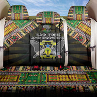 Sao Tome and Principe Roots Back Car Seat Cover African Map in Fingerprint and Tribal Colors