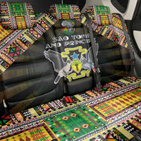 Sao Tome and Principe Roots Back Car Seat Cover African Map in Fingerprint and Tribal Colors