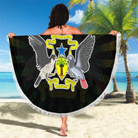 Sao Tome and Principe Roots Beach Blanket African Map in Fingerprint and Tribal Colors