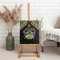 Sao Tome and Principe Roots Canvas Wall Art African Map in Fingerprint and Tribal Colors