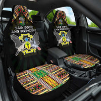 Sao Tome and Principe Roots Car Seat Cover African Map in Fingerprint and Tribal Colors