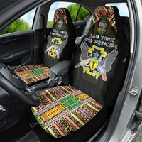 Sao Tome and Principe Roots Car Seat Cover African Map in Fingerprint and Tribal Colors