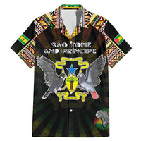 Personalized Sao Tome and Principe Roots Family Matching Mermaid Dress and Hawaiian Shirt African Map in Fingerprint and Tribal Colors