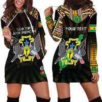 Personalized Sao Tome and Principe Roots Hoodie Dress African Map in Fingerprint and Tribal Colors