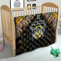 Sao Tome and Principe Roots Quilt African Map in Fingerprint and Tribal Colors