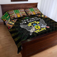 Sao Tome and Principe Roots Quilt Bed Set African Map in Fingerprint and Tribal Colors