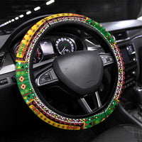 Sao Tome and Principe Roots Steering Wheel Cover African Map in Fingerprint and Tribal Colors