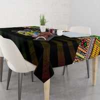Sao Tome and Principe Roots Tablecloth African Map in Fingerprint and Tribal Colors