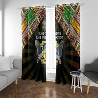 Sao Tome and Principe Roots Window Curtain African Map in Fingerprint and Tribal Colors