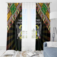 Sao Tome and Principe Roots Window Curtain African Map in Fingerprint and Tribal Colors