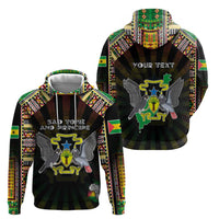 Personalized Sao Tome and Principe Roots Zip Hoodie African Map in Fingerprint and Tribal Colors