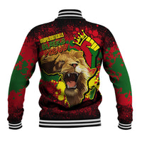 Unapologetically Black and Proud Baseball Jacket Africa Map with Lion - Wonder Print Shop